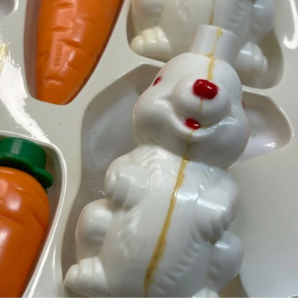 Vintage Carrot N Bunny Lights Blow Mold String Lights Easter